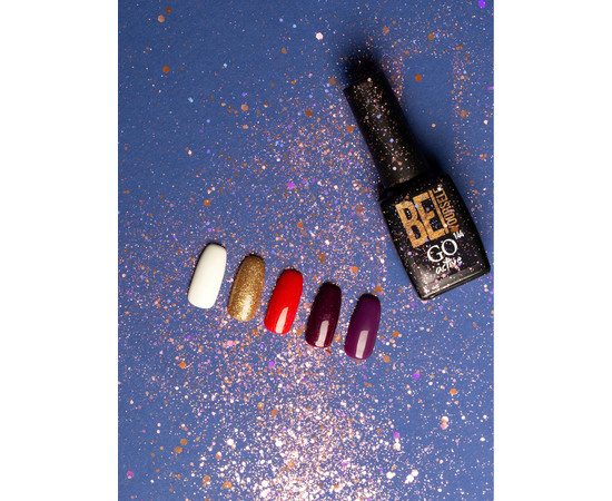 Зображення 3 Гель-лак GO Active 145 Go Find Yourself червоний з дрібними золотистими шиммерами, 10 мл, Об'єм (мл, г): 10, Колір: 145