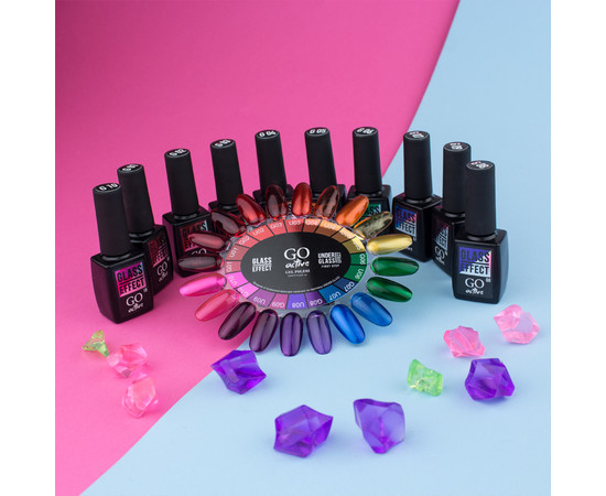 Зображення 3 Гель-лак GO Active Glass Effect 08 вітражний фіолетовий, 10 мл, Об'єм (мл, г): 10, Колір: 08