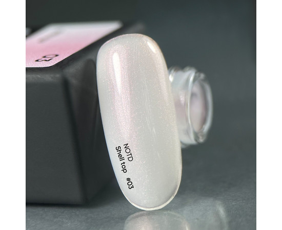 Зображення 2 Nails of the Day Shell top 03 – перлинний топ з рожевою втиркою без липкого шару, 10 мл, Об'єм (мл, г): 10, Колір: 03