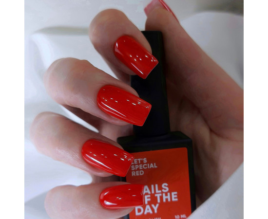 Зображення 10 Nails of the Day Let’s special red – особливий червоний гель лак, що перекривається в один шар, 10 мл, Об'єм (мл, г): 10, Колір: Red