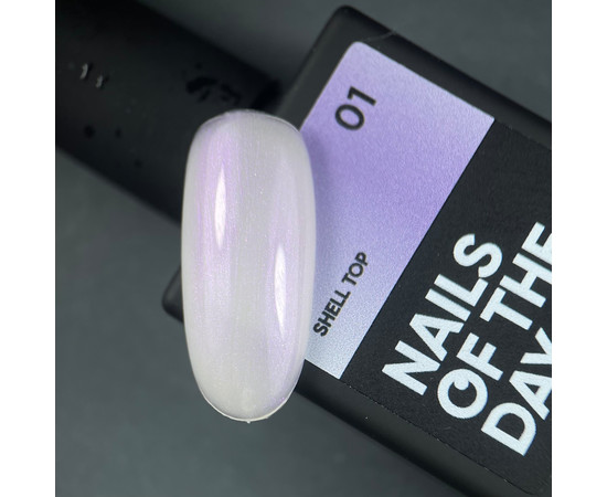 Зображення 3 Nails of the Day Shell top 01 – перлинний топ з ліловою втиркою без липкого шару, 10 мл, Об'єм (мл, г): 10, Колір: 01