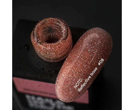 Зображення 2 Nails of the Day Reflective base 08 – камуфлююча світловідбиваюча база з шиммером (персикова), 10 мл, Об'єм (мл, г): 10, Колір: 08