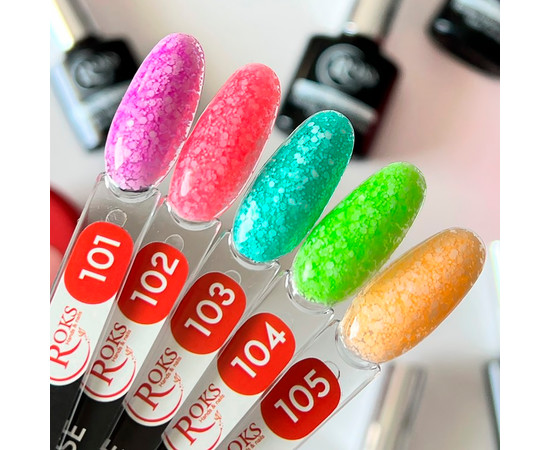 Зображення 2 Камуфлююча база для гель-лаку Roks Rubber Base French Geometric 8 мл, № 103, Об'єм (мл, г): 8, Колір: 103