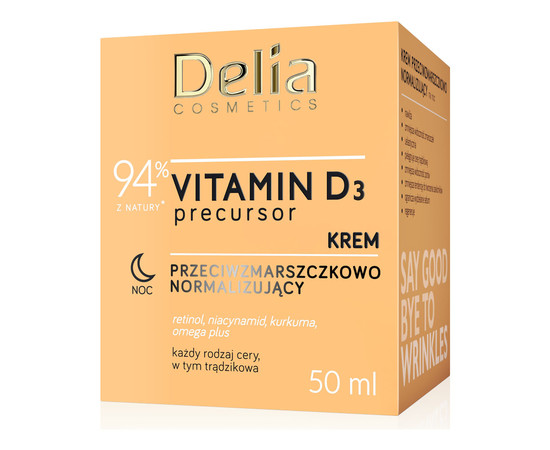 Зображення 2 Крем для обличчя проти зморшок нічний Delia Vitamin D3, 50 мл