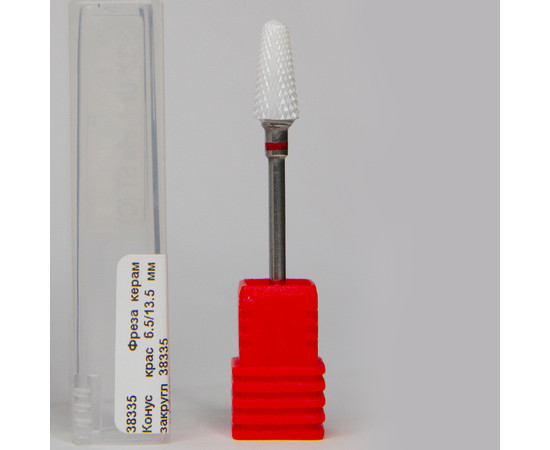 Зображення 2 Фреза керамічна гострий конус червона 6.5 мм, робоча частина 13.5 мм