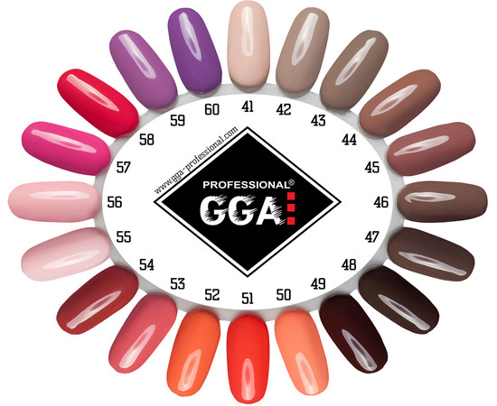 Зображення 2 Гель-лак для нігтів GGA Professional 10 мл, № 059 ORCHID (Фіолетовий), Об'єм (мл, г): 10, Колір: 059