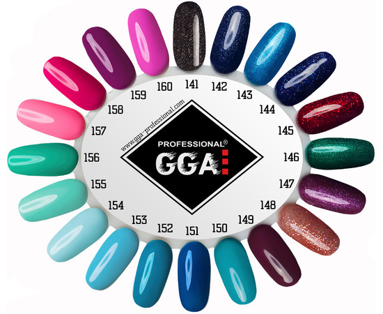 Зображення 2 Гель-лак для нігтів GGA Professional 10 мл, № 144 SPACE BLUE SHIMMER (Синій з блискітками), Об'єм (мл, г): 10, Колір: 144