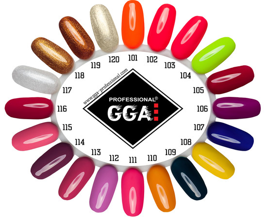 Зображення 2 Гель-лак для нігтів GGA Professional 10 мл, № 103 HOT POP PINK (Червоний), Об'єм (мл, г): 10, Колір: 103