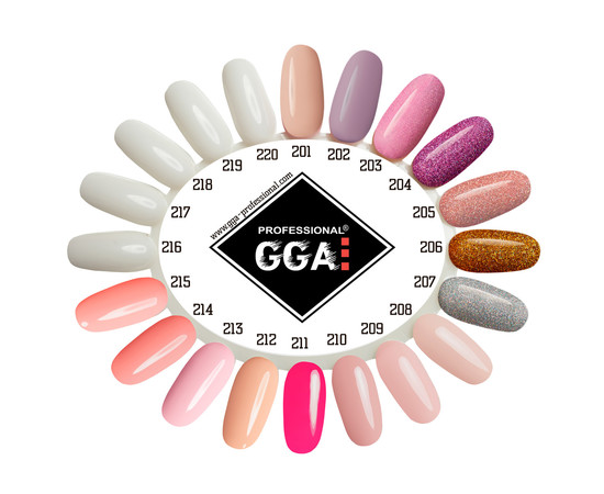 Изображение 2 Гель-лак для ногтей GGA Professional 10 мл, № 204, Объем (мл, г): 10, Цвет: 204