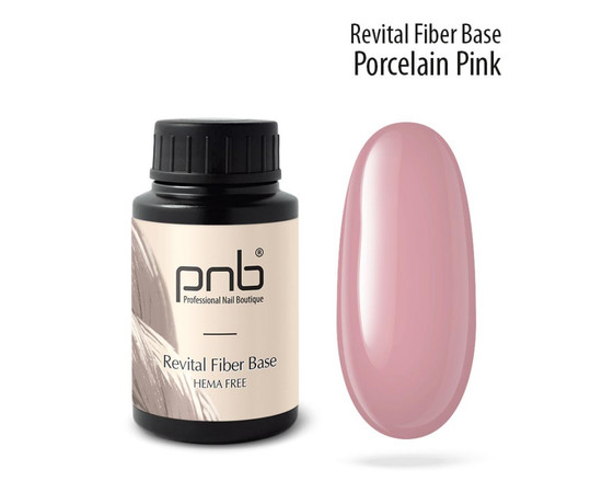 Зображення  Відновлююча база з нейлоновими волокнами PNB Revital Fiber Base 30 мл, Porcelain Pink, Об'єм (мл, г): 30, Колір: PorcelainPink