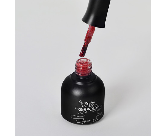 Зображення 2 Гель лак Enjoy Prof. Пристрасть №125 (4025982) Fire Red Glitter GP, 10 мл, Об'єм (мл, г): 10, Колір: 125