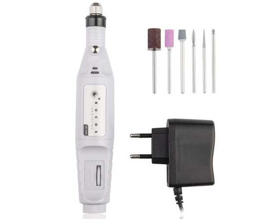 Изображение 2 Портативный фрезер-ручка для маникюра BUCOS ZS-100 9 Вт 20000 об/мин. белый (+6 фрез)