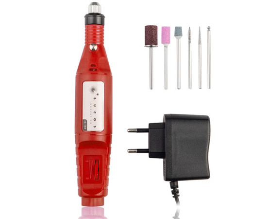 Изображение 2 Портативный фрезер-ручка для маникюра BUCOS ZS-100 9 Вт 20000 об/мин. красный (+6 фрез)