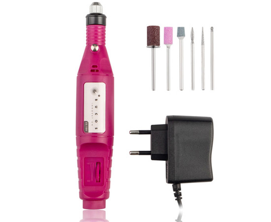 Изображение 2 Портативный фрезер-ручка для маникюра BUCOS ZS-100 9 Вт 20000 об/мин. розовый (+6 фрез)