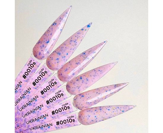 Изображение 2 База цветная DNKa Cover №010B Russian Натуральный розово-бежевый с кусочками патриотической потальи, 12 мл, Объем (мл, г): 12, Цвет: 010B