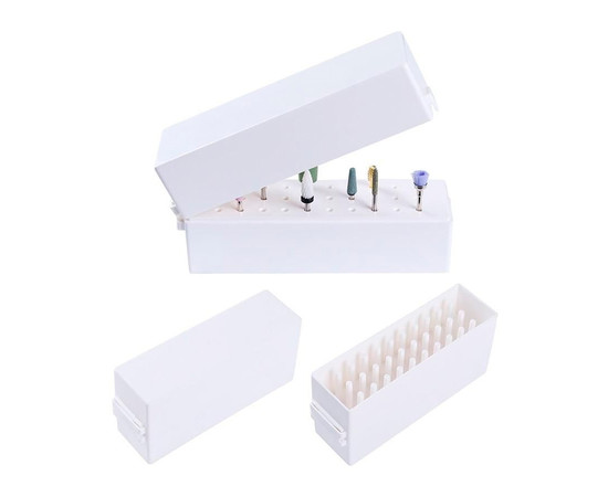 Зображення 2 Підставка прямокутна на 30 фрез Біла 13х4х6(H)см