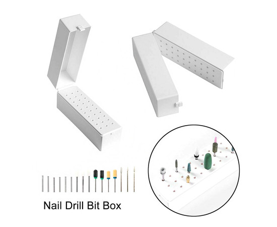 Зображення 3 Підставка прямокутна на 30 фрез Біла 13х4х6(H)см