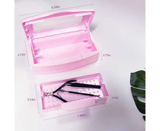 Зображення 3 Контейнер для стерилізації манікюрного інструменту, рожевый 500 мл