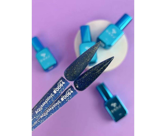 Зображення 2 База кольорова DNKa Cover №064 Aquamarine Аквамарин синьо-зелений з золтою поталлю, 30 мл, Об'єм (мл, г): 30, Колір: 064