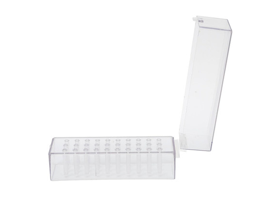 Зображення 6 Підставка прямокутна на 30 фрез Прозора 13х4х6(H)см
