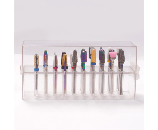 Зображення 8 Підставка прямокутна на 30 фрез Прозора 13х4х6(H)см