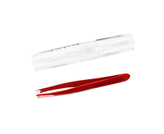 Изображение 5 Пинцет для бровей STALEKS PRO EXPERT 11 TYPE 3 Red TE-11/3