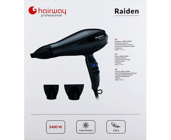 Зображення 2 Фен Hairway RAIDEN (03048) 2000-2400 Вт, чорний