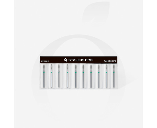 Зображення 3 Фреза алмазна STALEKS PRO полум'я зелена діаметр 2,1 мм / робоча частина 8 мм