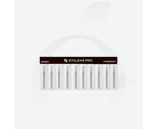 Зображення 3 Фреза алмазна STALEKS PRO нирка закруглена синя діаметр 1,2 мм / робоча частина 3 мм