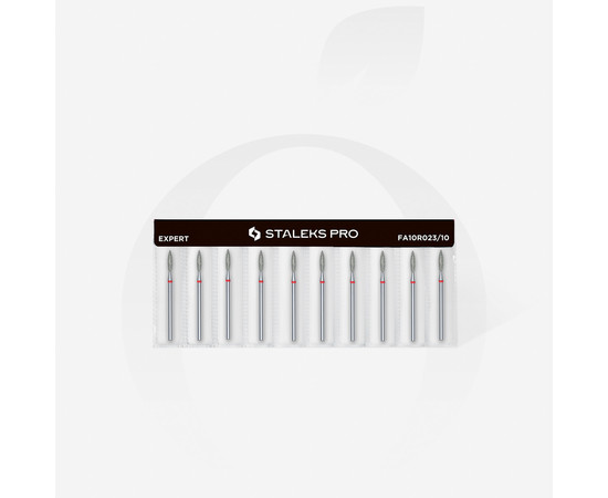 Зображення 3 Фреза алмазна STALEKS PRO полум'я червона діаметр 2,3 мм / робоча частина 10 мм