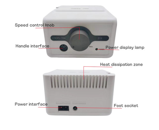 Изображение 5 Фрезер для маникюра Strong Max 211 65 Вт, ручка 120II 35 000 об