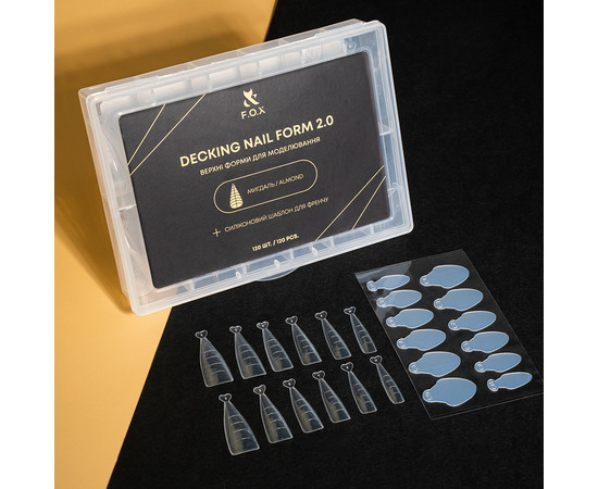 Зображення 2 F.O.X Decking Nail form 2.0 Верхні форми для моделювання Мигдаль (120 шт)