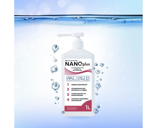 Зображення 2 Дезінфекційний засіб для антисептичної обробки шкіри та поверхонь STALEKS PRO NANOplus, 1000 мл