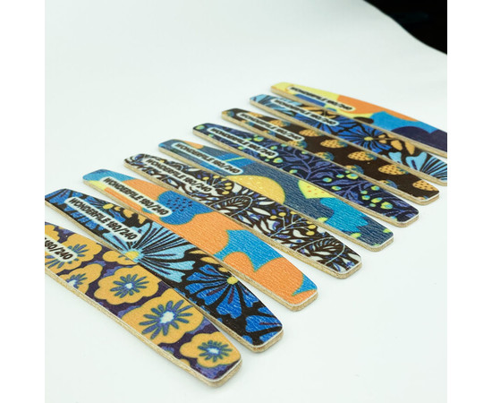 Зображення 4 Пилка Wonderfile "Півмісяць" на дерев'яній основі на піні з принтом 180/240 грит, 25 шт (WFWMS100/180)