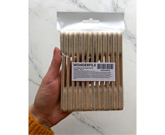 Зображення 5 Пилка-баф Wonderfile 100/180 грит, 25 шт (WFWBS100/180)