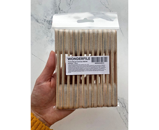 Зображення 5 Пилка-баф Wonderfile 180/240 грит, 25 шт (WFWBS180/240)