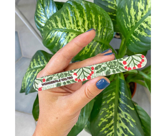 Зображення 3 Набір одноразовий для манікюру Wonderfile пилочка з принтом 100/180, баф 180/240, апельсинова паличка (WFSS)