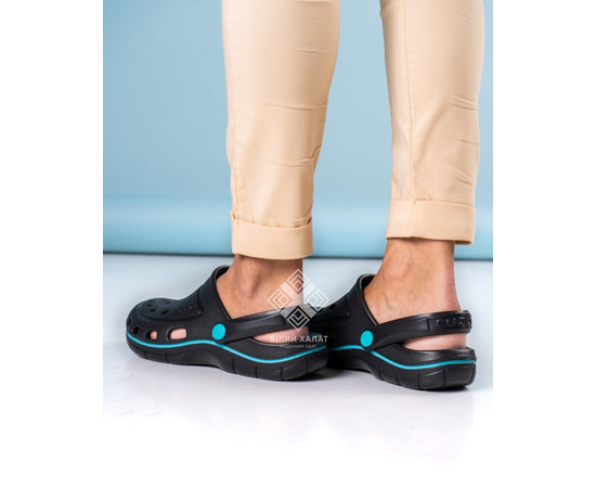 Зображення 3 Взуття медичне Coqui Jumper чорний-бірюзовий р. 38, "БІЛИЙ ХАЛАТ" 396-474-864, Розмір: 38, Цвет: чорний-бірюзовий