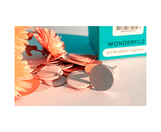 Изображение 3 Файлы на пене Wonderfile на педикюрный диск 20 мм, 240 грит, 50 шт (WFPDF20/240)