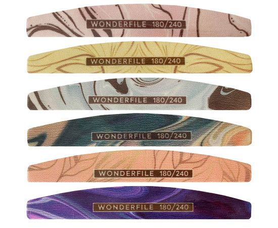 Зображення 2 Пилка Wonderfile "Півмісяць" з принтом на пластиковій основі на піні 180/240 грит, 1 шт. (WFPM180/240)