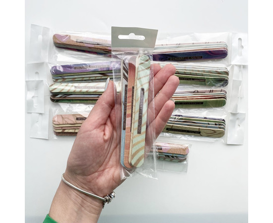 Зображення 4 Пилка Wonderfile 130x15 мм з принтом на дерев'яній основі 120/180 грит, 5 шт (WFW130S120/180)