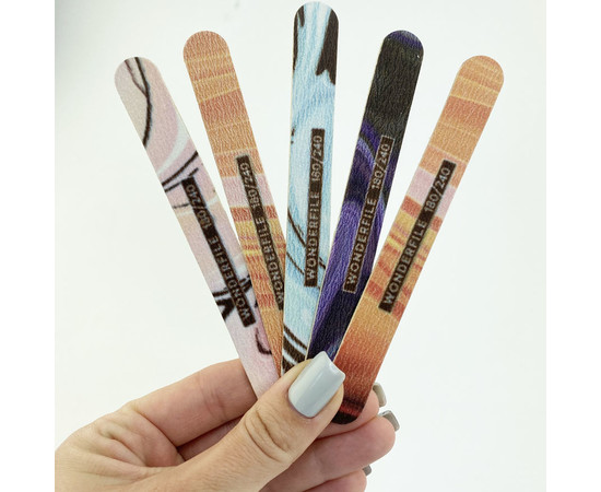 Изображение 2 Пилка Wonderfile 130х15 мм с принтом на деревянной основе 180/240 грит, 5 шт (WFW130S180/240)