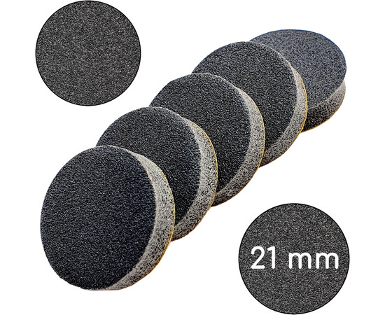 Зображення 3 Змінні бафи МП 5 мл для підо-диска ThePilochki (00817), 180 грит, 21 мм, Чорні 50 шт