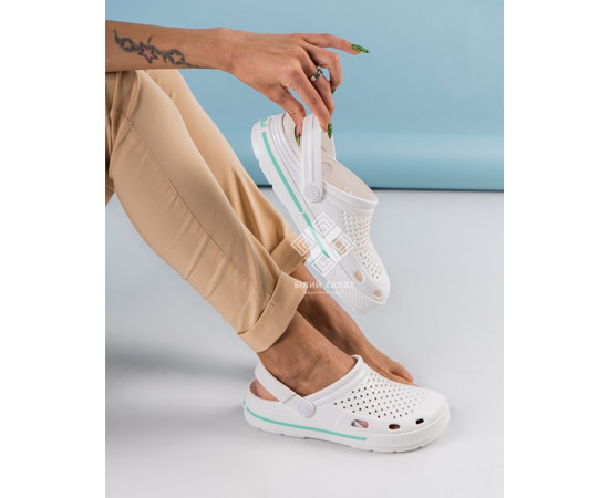 Зображення 3 Взуття медичне Coqui Lindo білий (м'ятна смужка) р. 38, "БІЛИЙ ХАЛАТ" 394-399-864, Розмір: 38, Цвет: білий