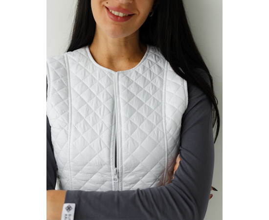 Изображение 3 Медицинская утепленная жилетка женская Женева белая р. 44-46, "БЕЛЫЙ ХАЛАТ" 366-324-844, Размер: 44-46, Цвет: белый