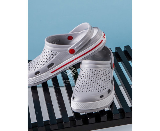 Зображення 3 Взуття медичне Coqui Lindo сірий/білий (червона смужка) р. 45, "БІЛИЙ ХАЛАТ" 394-476-864, Розмір: 45, Цвет: сірий