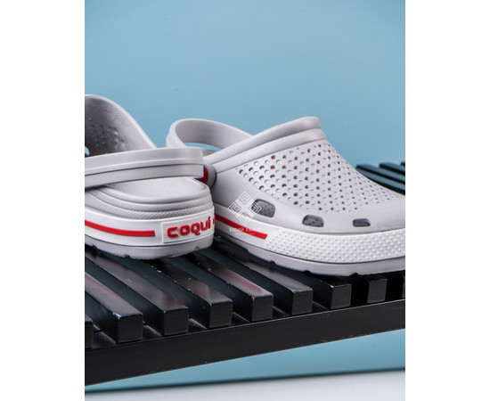 Зображення 4 Взуття медичне Coqui Lindo сірий/білий (червона смужка) р. 44, "БІЛИЙ ХАЛАТ" 394-476-864, Розмір: 44, Цвет: сірий