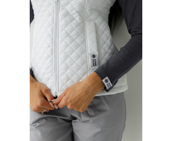 Изображение 4 Медицинская утепленная жилетка женская Женева белая р. 48-50, "БЕЛЫЙ ХАЛАТ" 366-324-844, Размер: 48-50, Цвет: белый