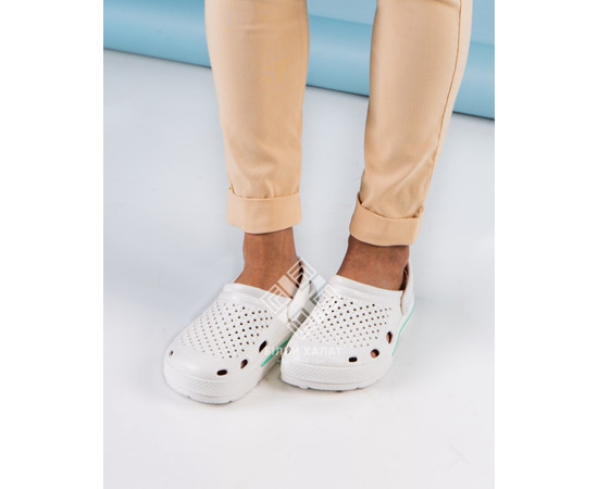 Зображення 4 Взуття медичне Coqui Lindo білий (м'ятна смужка) р. 42, "БІЛИЙ ХАЛАТ" 394-399-864, Розмір: 42, Цвет: білий