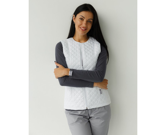 Изображение 6 Медицинская утепленная жилетка женская Женева белая р. 52-54, "БЕЛЫЙ ХАЛАТ" 366-324-844, Размер: 52-54, Цвет: белый